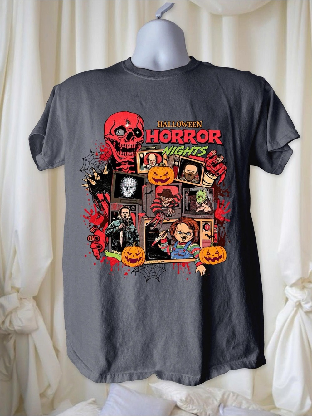 Gildan Charcoal Halloween Horror Nights Graphic Tee